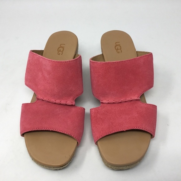 UGG Pink Eirene Slip On Espadrille Wedge Sandal - Picture 2 of 11